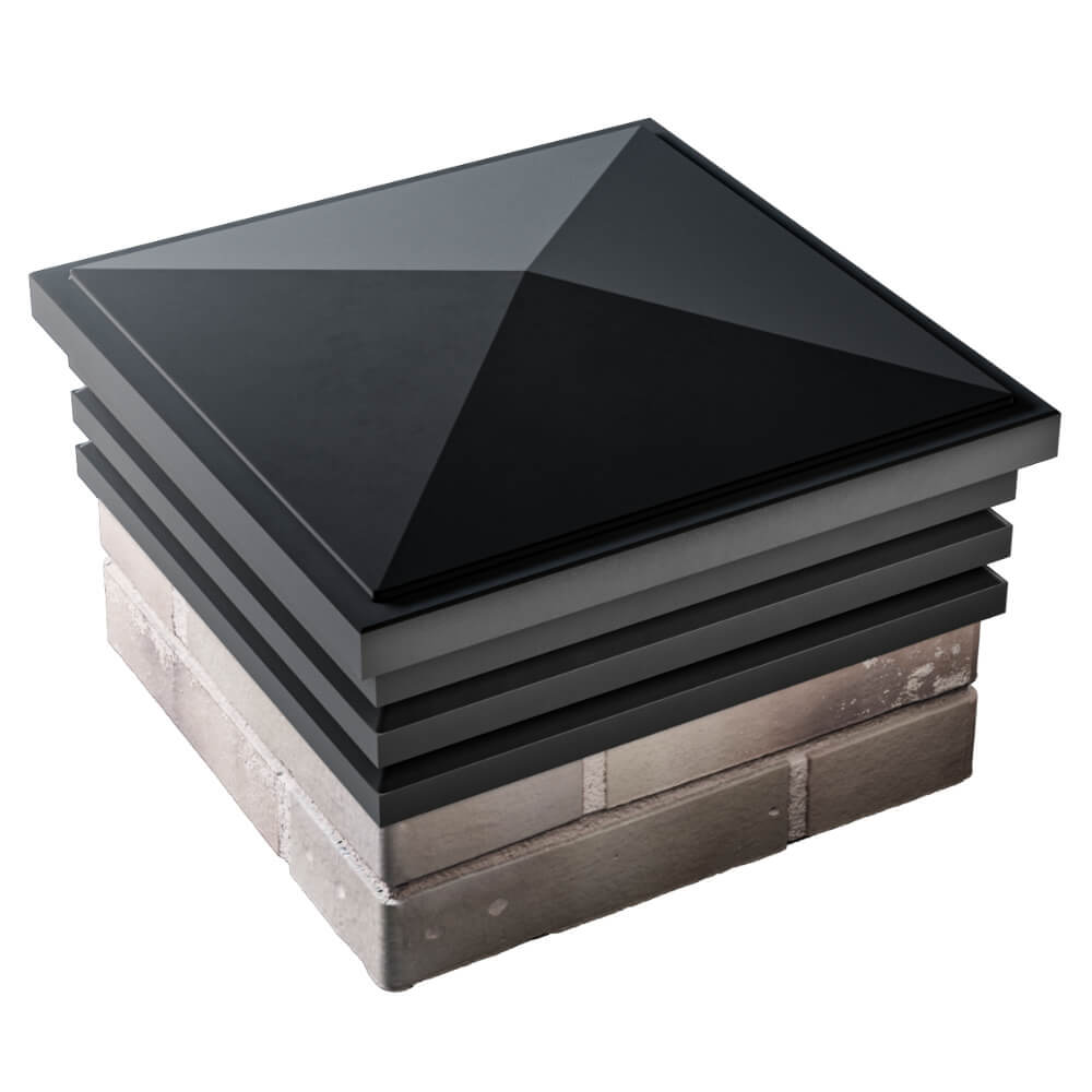 Колпак Zking Бона ХайТек Черный на столб 1.5х1.5 кирпича (385х385мм) в Химках фото