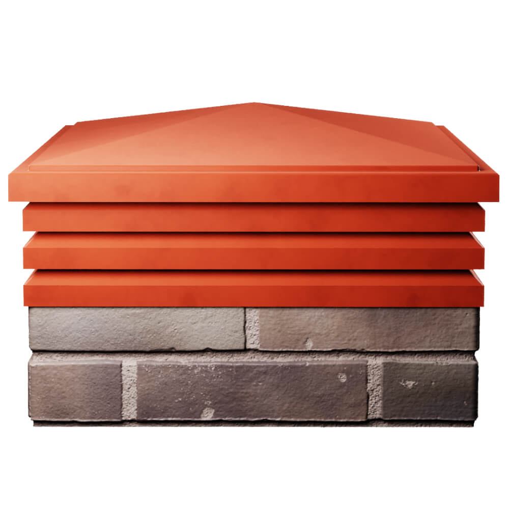 Колпак Zking Бона ХайТек Красный на столб 2х2 кирпича (513х513мм) Химки фото