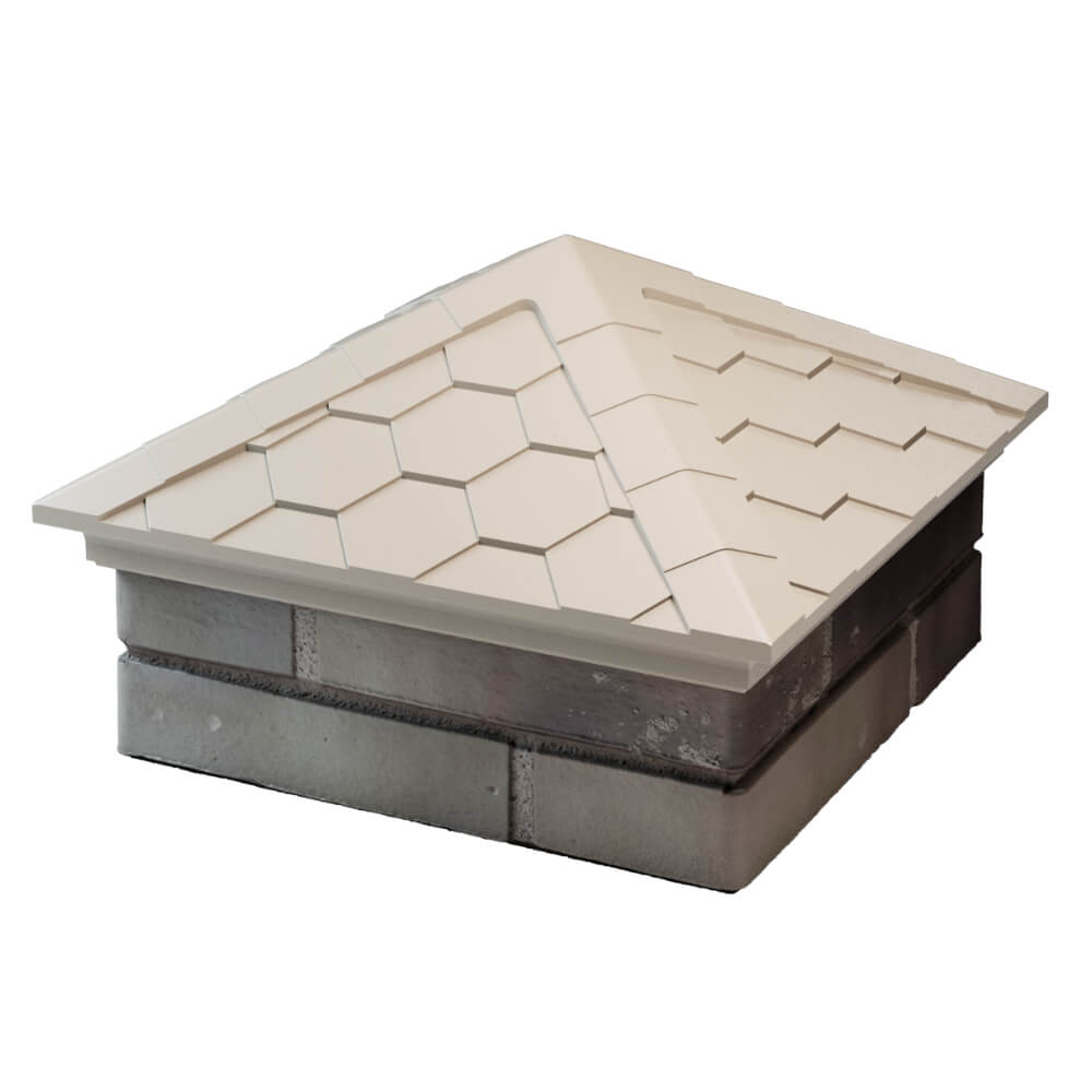 Колпак Zking Эверест Бежевый на столб 1.5х1.5 кирпича (390х390мм) в Химках фото