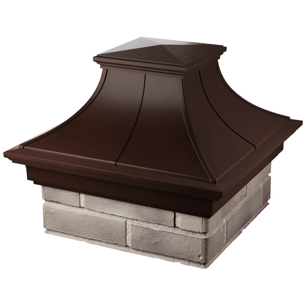 Колпак Zking Монблан Премиум Коричневый на столб 1.5х1.5 кирпича (385х385мм) в Химках фото