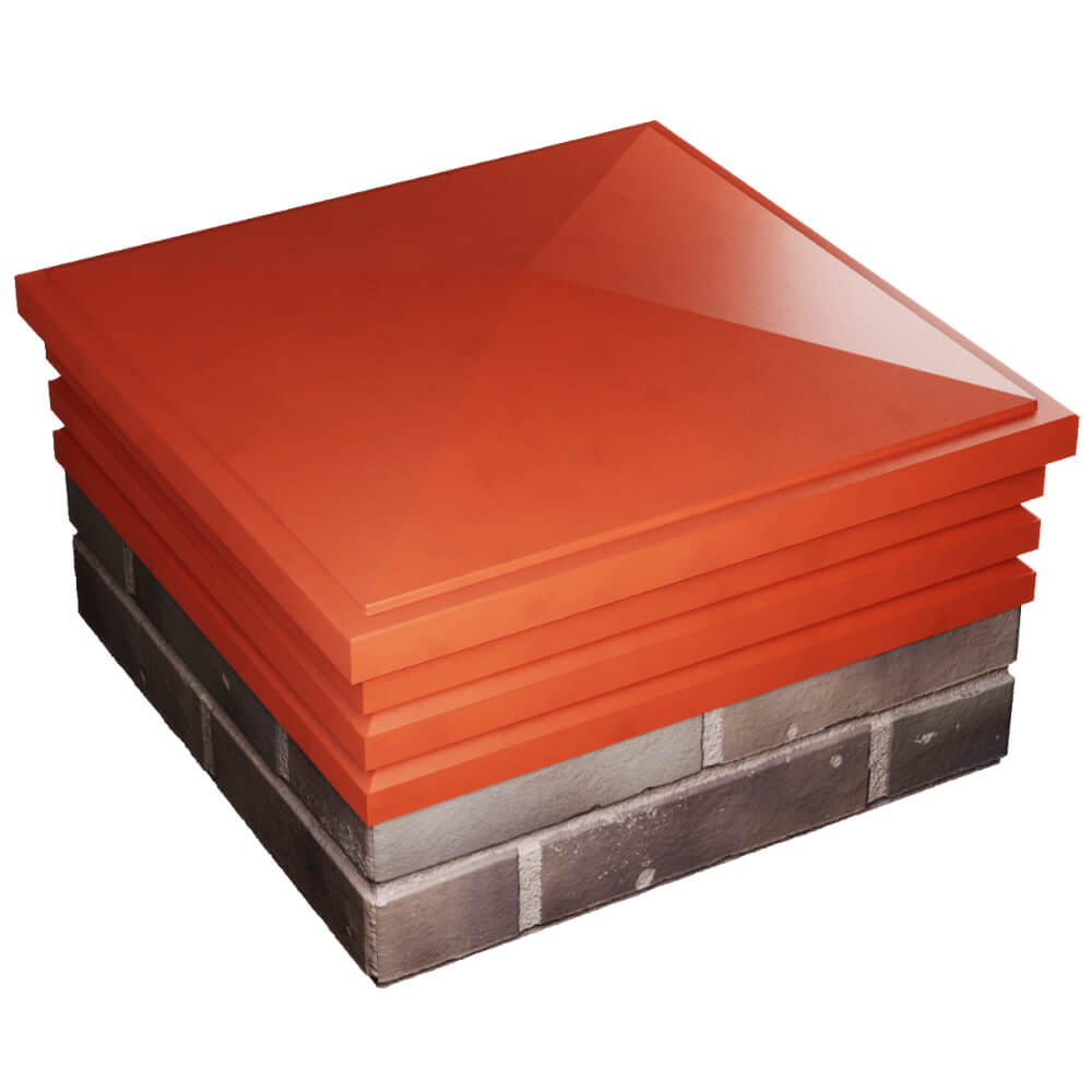 Колпак Zking Бона ХайТек Красный на столб 2х2 кирпича (513х513мм) в Химках фото