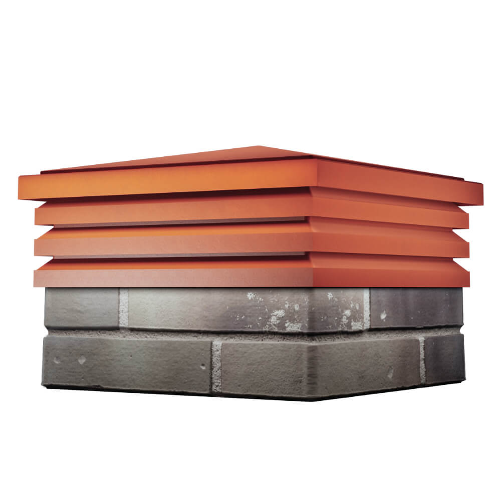 Колпак Zking Бона ХайТек Красный на столб 1.5х1.5 кирпича (385х385мм) в Химках фото