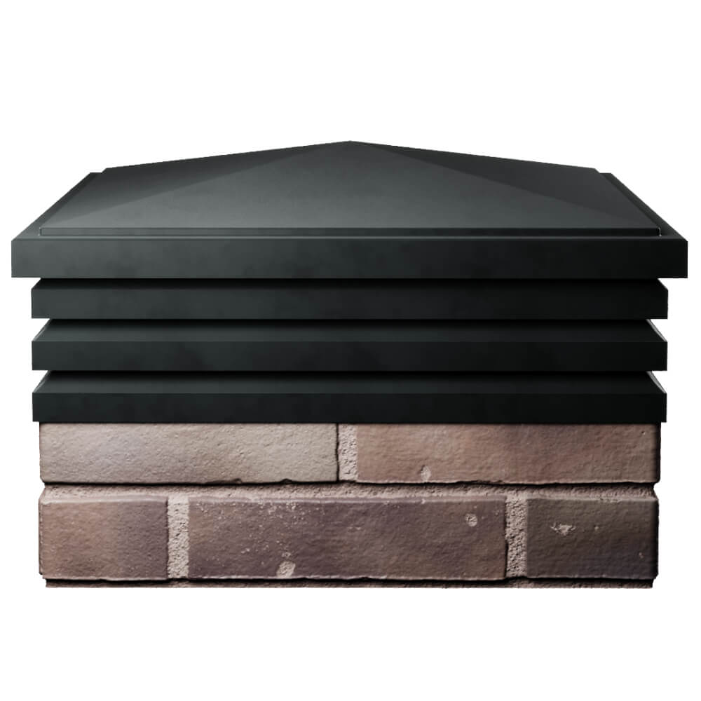 Колпак Zking Бона ХайТек Черный на столб 2х2 кирпича (513х513мм) Химки фото