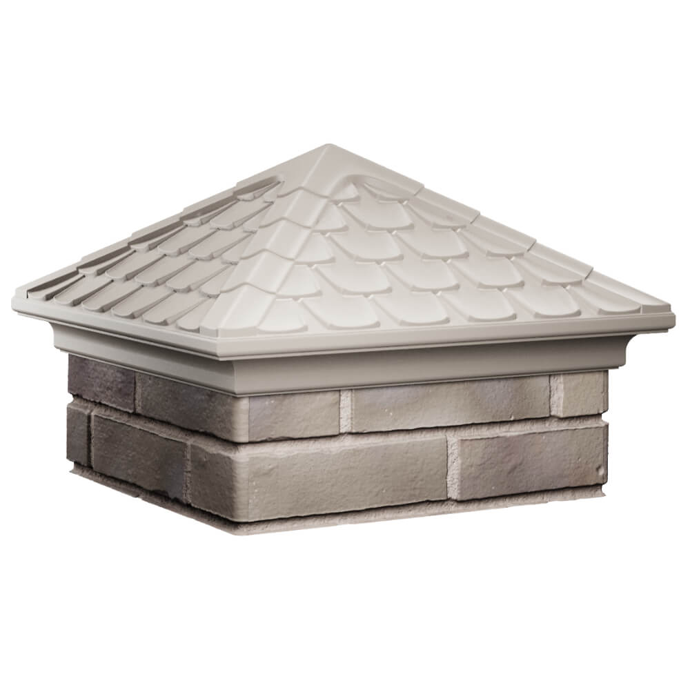 Колпак Zking Эльбрус Бежевый на столб 1.5х1.5 кирпича (385х385мм) в Химках фото