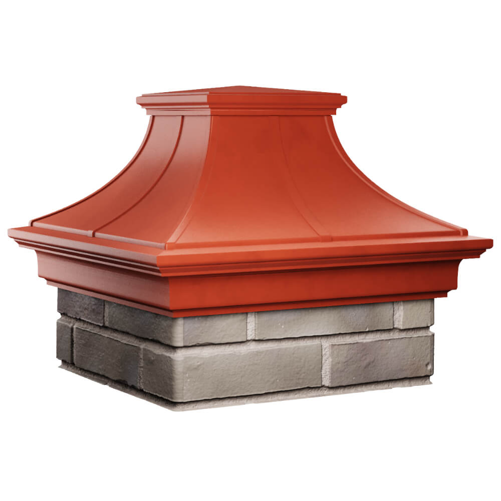 Колпак Zking Монблан Премиум Красный на столб 1.5х1.5 кирпича (385х385мм) в Химках фото