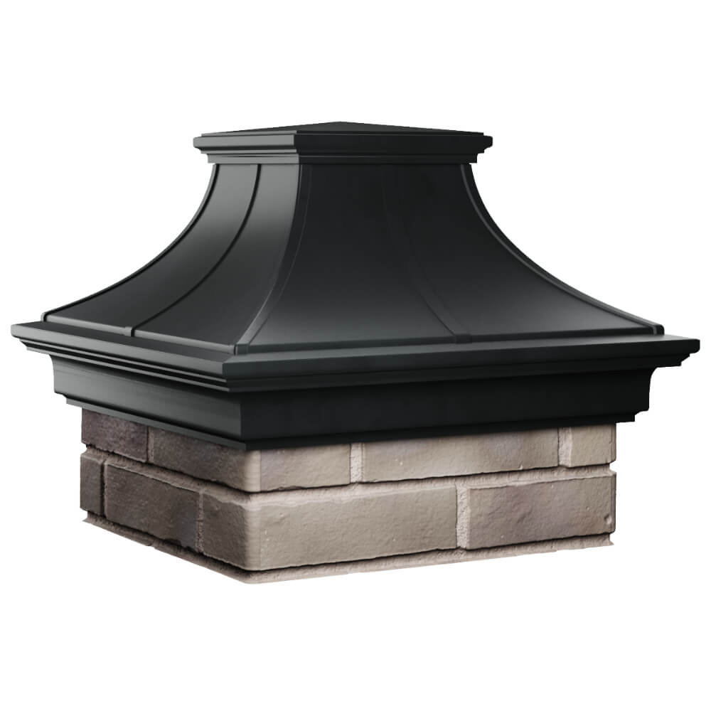 Колпак Zking Монблан Премиум Черный на столб 1.5х1.5 кирпича (385х385мм) в Химках фото