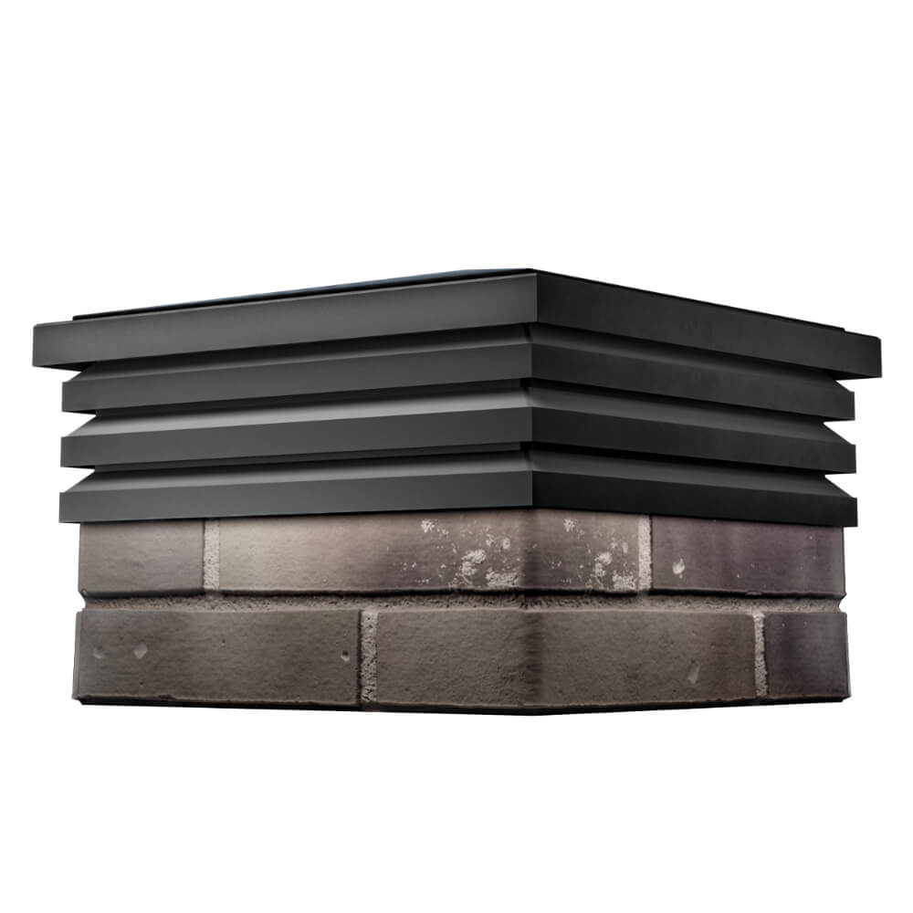 Колпак Zking Бона ХайТек Черный на столб 1.5х1.5 кирпича (385х385мм) в Химках фото