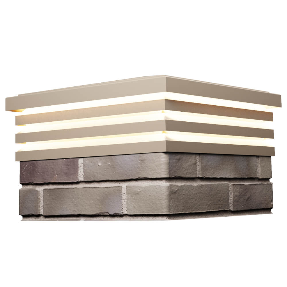 Колпак Zking Бона ХайТек Бежевый на столб 1.5х1.5 кирпича (385х385мм) с подсветкой в Химках фото