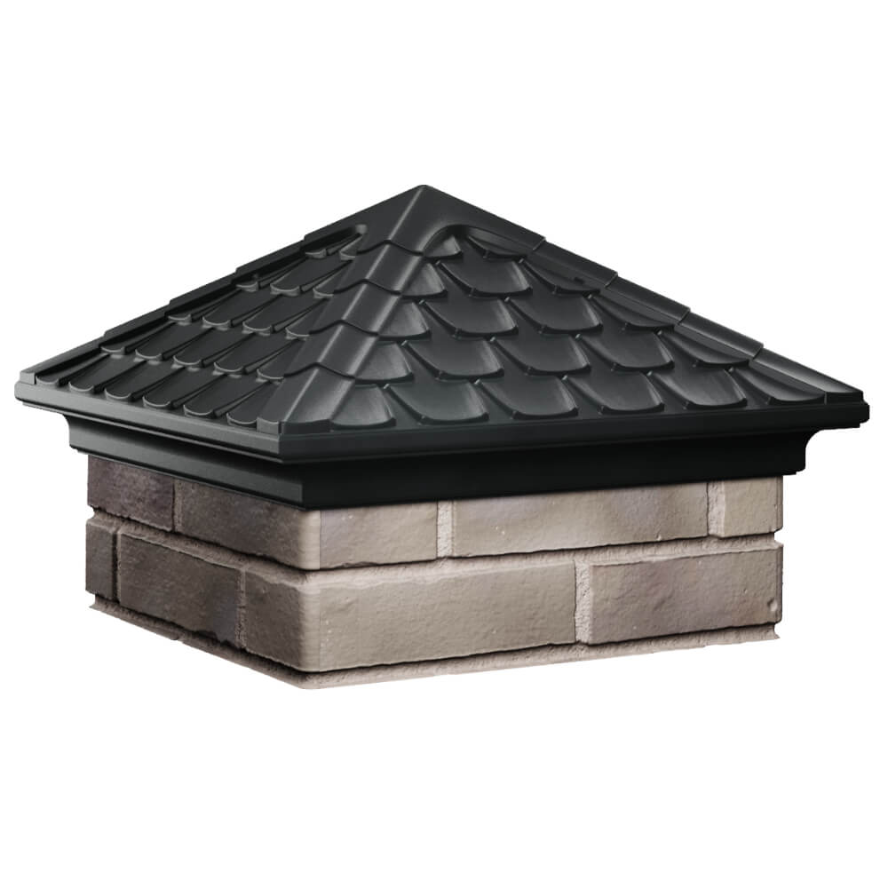 Колпак Zking Эльбрус Черный на столб 1.5х1.5 кирпича (385х385мм) в Химках фото