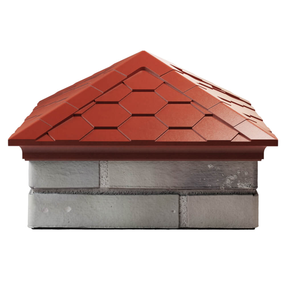 Колпак Zking Эверест Красный на столб 1.5х1.5 кирпича (390х390мм) Химки фото