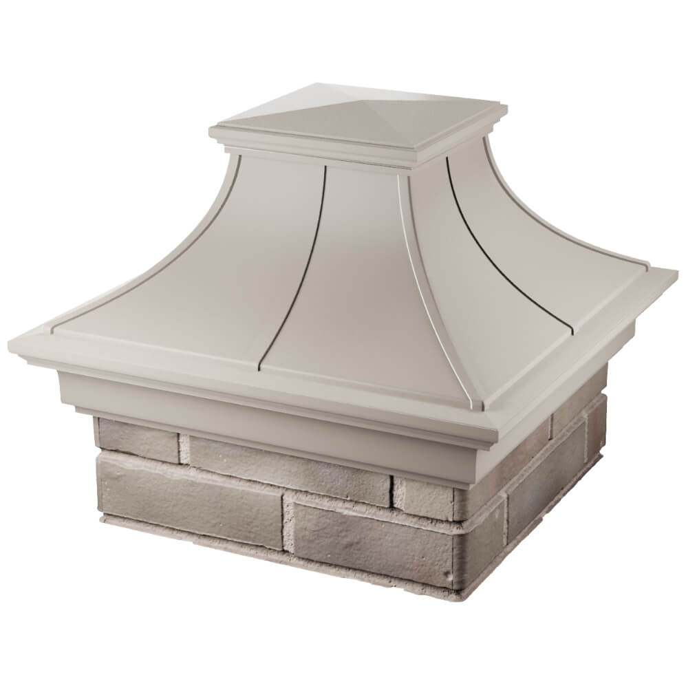 Колпак Zking Монблан Премиум Бежевый на столб 1.5х1.5 кирпича (385х385мм) в Химках фото