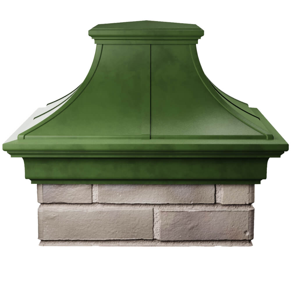 Колпак Zking Монблан Премиум Зеленый на столб 1.5х1.5 кирпича (385х385мм) Химки фото