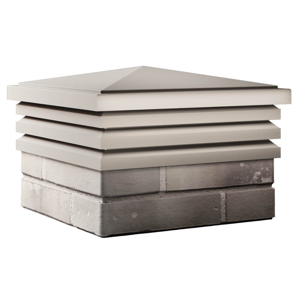 Колпак Zking Бона ХайТек Бежевый на столб 1.5х1.5 кирпича (385х385мм) в Химках фото