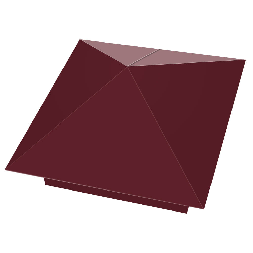 Колпак металлический 390х390мм RAL3005 Красное Вино заборный Химки фото