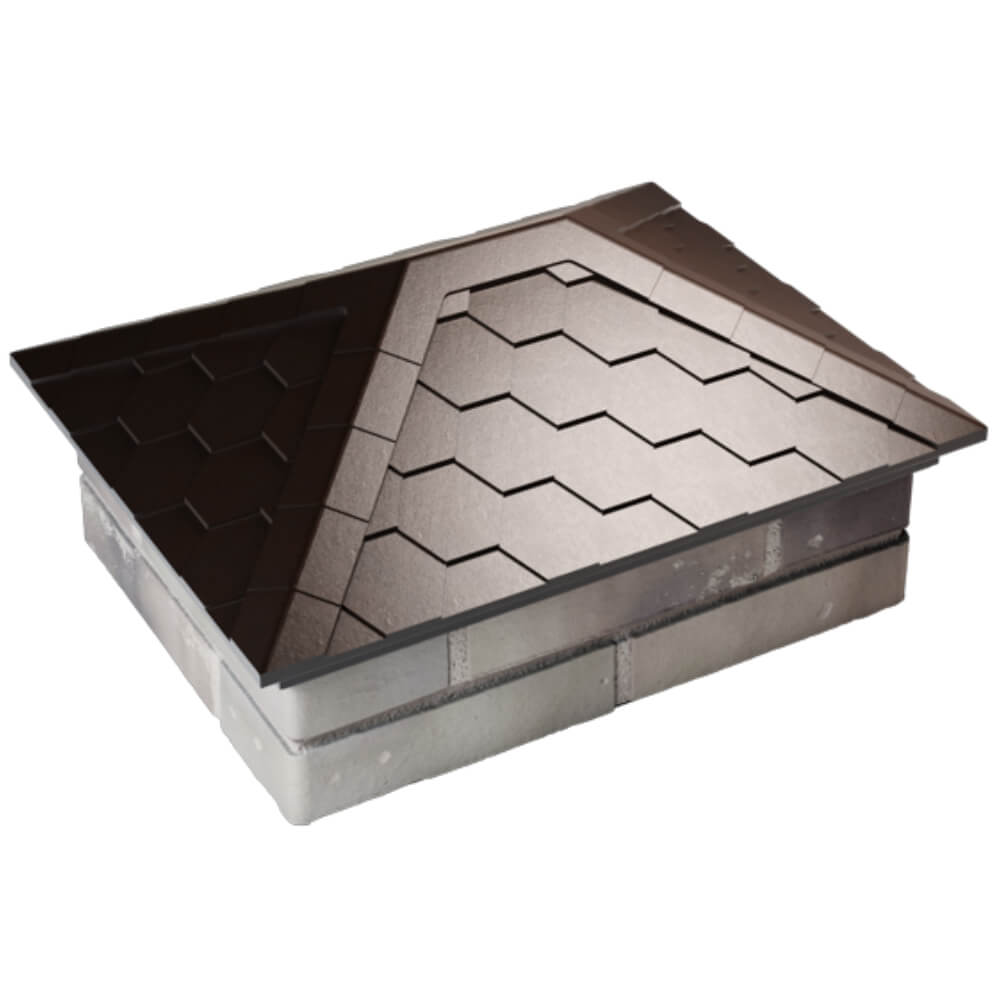 Колпак Zking Эверест Коричневый на столб 2х1.5 кирпича (520х390мм) Химки фото