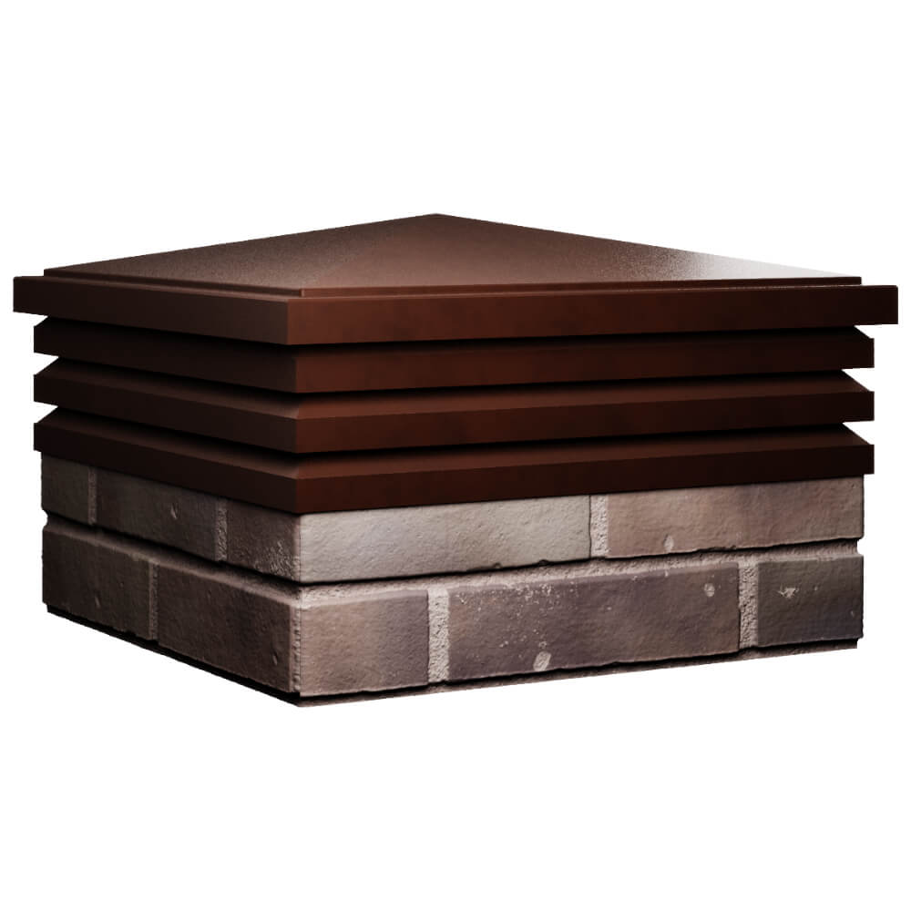 Колпак Zking Бона ХайТек Коричневый на столб 2х2 кирпича (513х513мм) в Химках фото