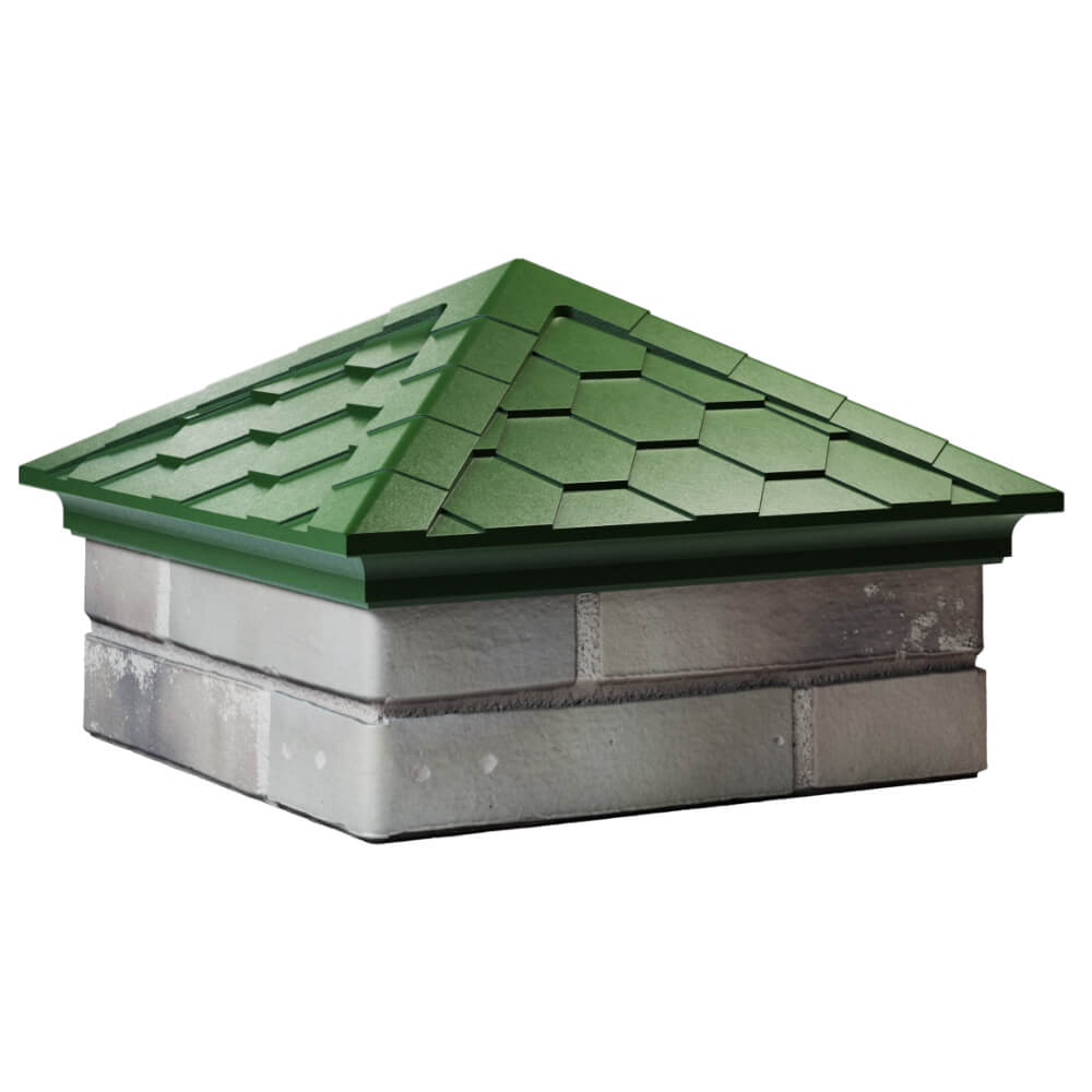 Колпак Zking Эверест Зеленый на столб 1.5х1.5 кирпича (390х390мм) в Химках фото