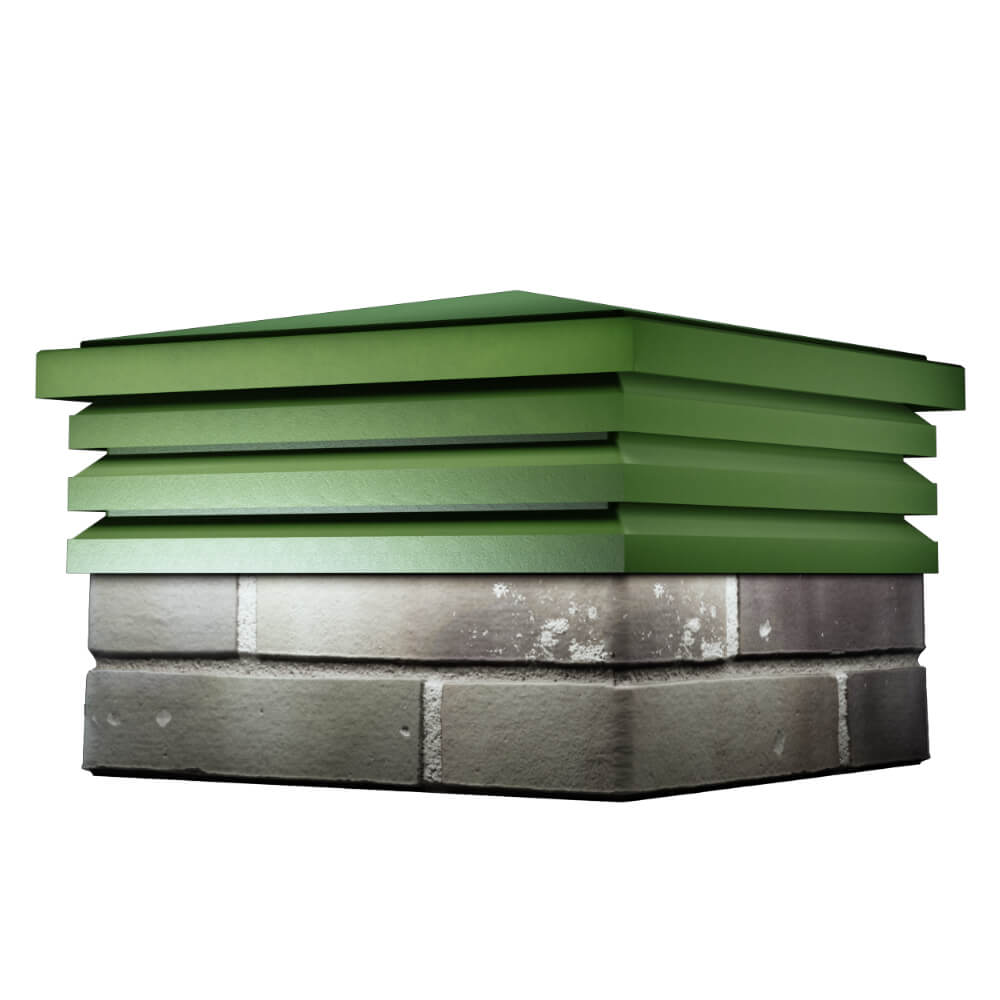 Колпак Zking Бона ХайТек Зеленый на столб 1.5х1.5 кирпича (385х385мм) в Химках фото