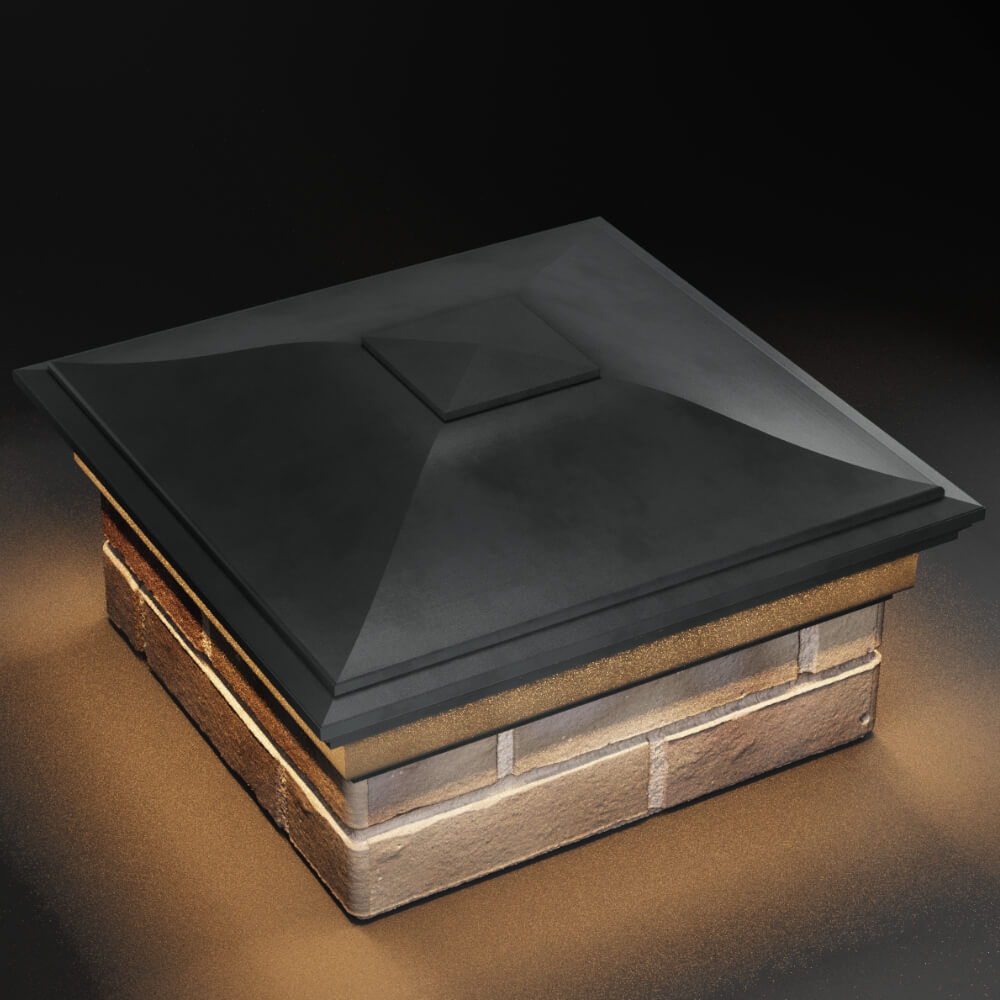 Колпак Zking Монблан Серый на столб 1.5х1.5 кирпича (385х385мм) с подсветкой в Химках фото