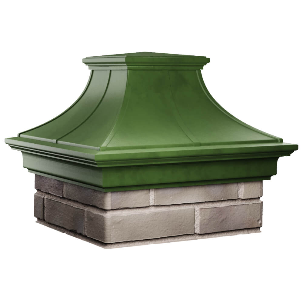 Колпак Zking Монблан Премиум Зеленый на столб 1.5х1.5 кирпича (385х385мм) в Химках фото