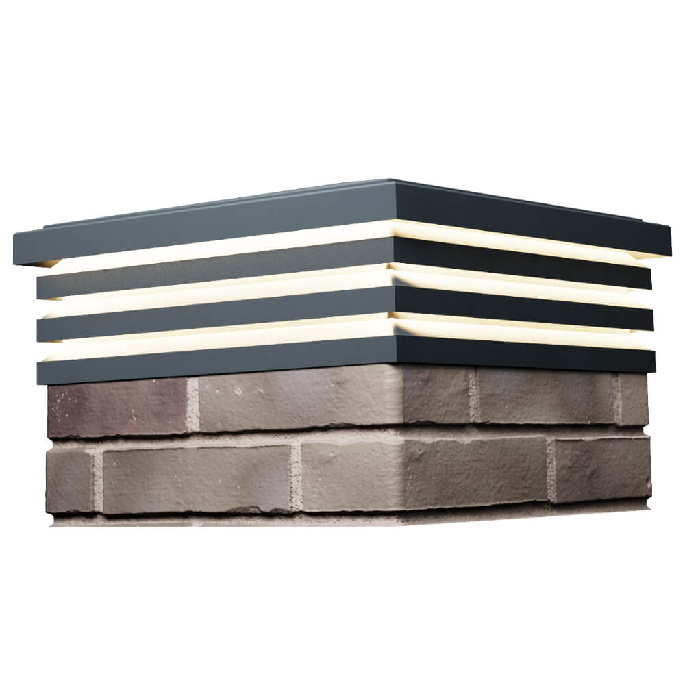 Колпак Zking Бона ХайТек Серый на столб 1.5х1.5 кирпича (385х385мм) с подсветкой в Химках фото