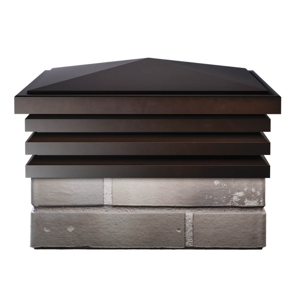 Колпак Zking Бона ХайТек Коричневый на столб 1.5х1.5 кирпича (385х385мм) Химки фото