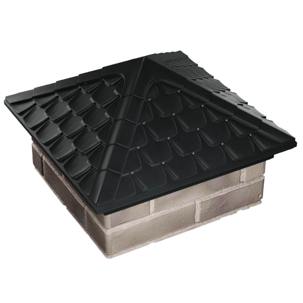 Колпак Zking Эльбрус Черный на столб 1.5х1.5 кирпича (385х385мм) в Химках фото