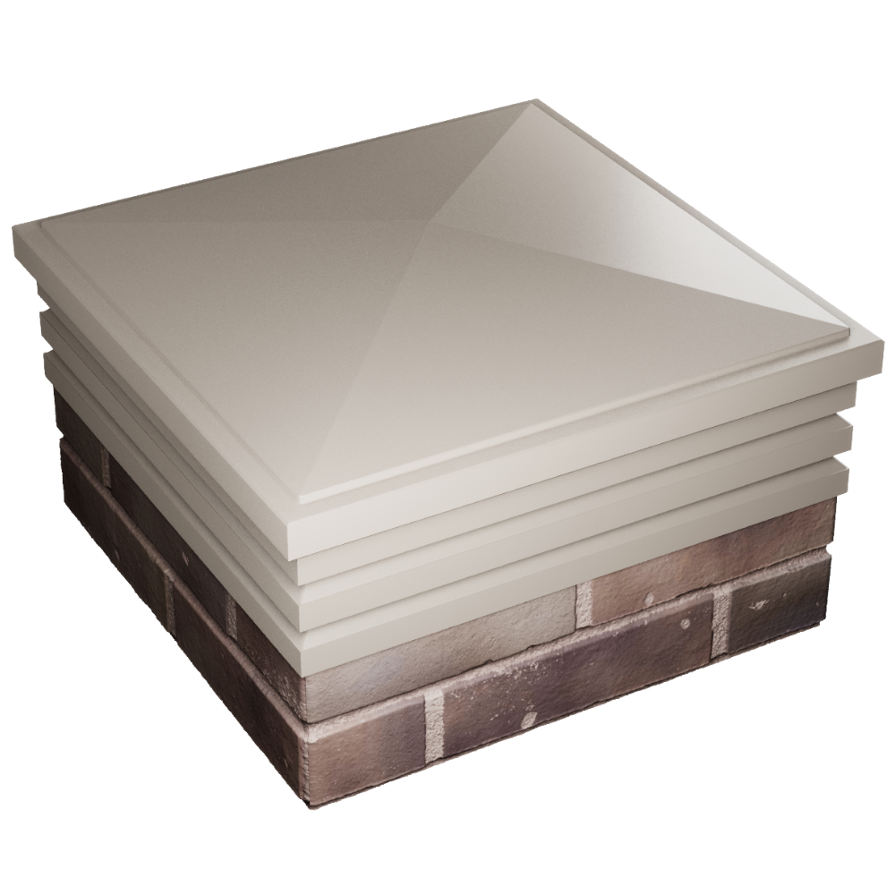 Колпак Zking Бона ХайТек Бежевый на столб 2х2 кирпича (513х513мм) в Химках фото