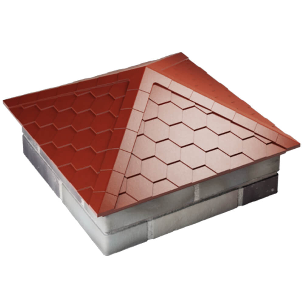 Колпак Zking Эверест Красный на столб 2х2 кирпича (535х535мм) Химки фото